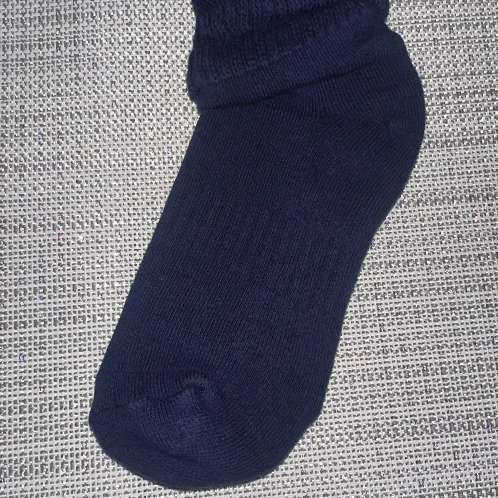 OFFLINE Royal Navy Blue Short Scrunch Tab Logo Cotton Socks
